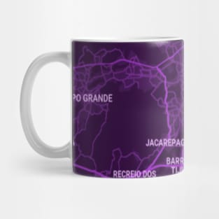 Rio de Janeiro purple map Mug